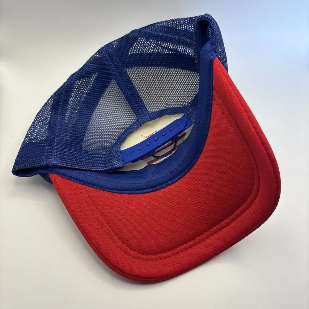 Patriotic American Flag Smiley Face Foam Trucker Hat Red White Blue Snapback
